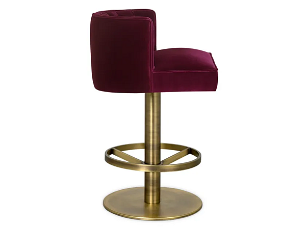 Tabouret en velours tufté pivotant haut Bourbon II BRABBU usine BRABBU de l'Italie. Foto №3