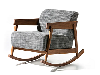 Fauteuil à bascule en tissu avec accoudoirs brique Gervasoni 307 Fauteuil à bascule en tissu avec accoudoirs brique Gervasoni 307 usine Gervasoni de l'Italie