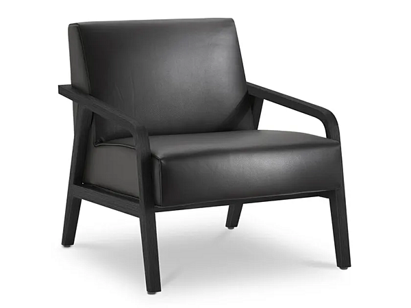 Fauteuil en cuir rembourré avec accoudoirs Woody I 4 Mariani usine i 4 Mariani de l'Italie. Foto №2
