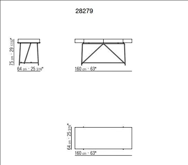 Bureau rectangulaire avec tiroirs en bois FLEXFORM Any Day usine FLEXFORM de l'Italie. Foto №3