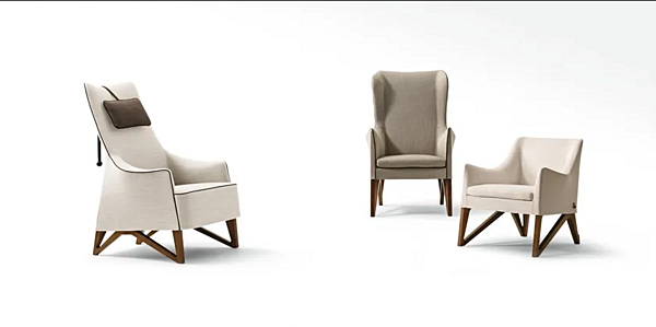 Fauteuil en cuir avec accoudoirs GIORGETTI MOBIUS usine GIORGETTI de l'Italie. Foto №6