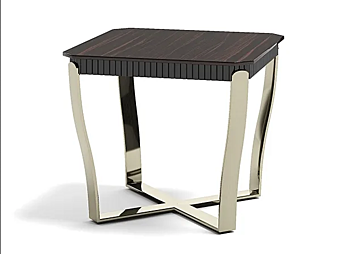 Table basse carrée en acier et bois Aristo LQ Capital Collection usine Capital Collection de l'Italie