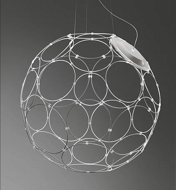 Suspension en acier LED Giro Fabbian usine Fabbian de l'Italie. Foto №8