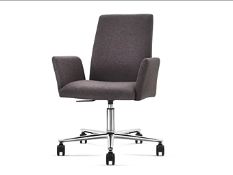 Chaise de bureau en tissu réglable en hauteur avec roulettes et base à cinq branches Eforma Ekta 5 Ways usine Eforma de l'Italie