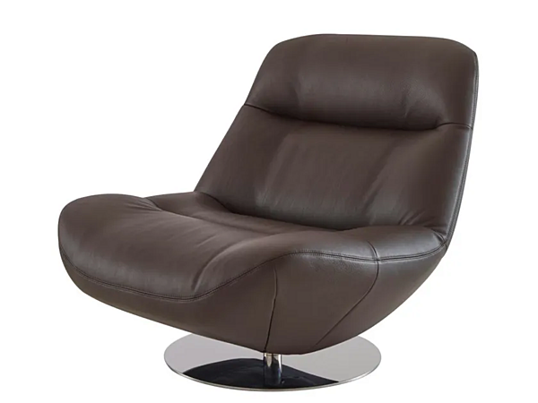 Fauteuil pivotant en cuir Manarola LIGNE ROSET 14090205 usine LIGNE ROSET de l'Italie. Foto №2