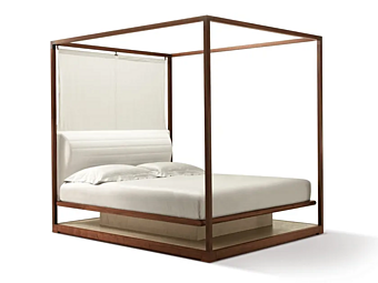 Lit double avec tête de lit rembourrée en tissu IRA GIORGETTI 54270 usine GIORGETTI de l'Italie