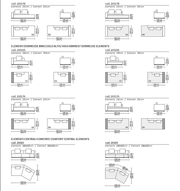 Canapé modulable en tissu Eddie Frigerio usine Frigerio de l'Italie. Foto №19