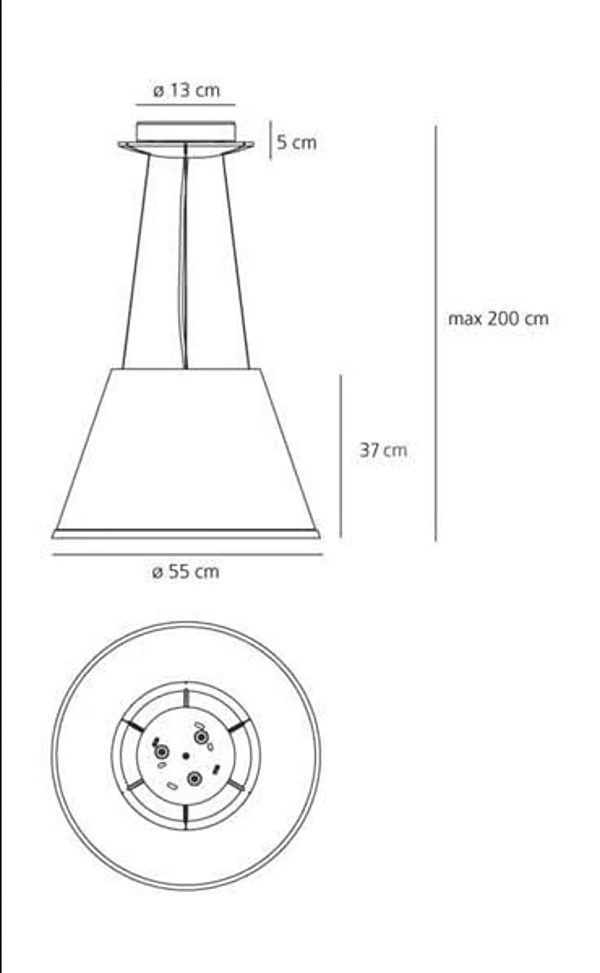 Suspension en papier parchemin Choose Mega Artemide usine Artemide de l'Italie. Foto №5