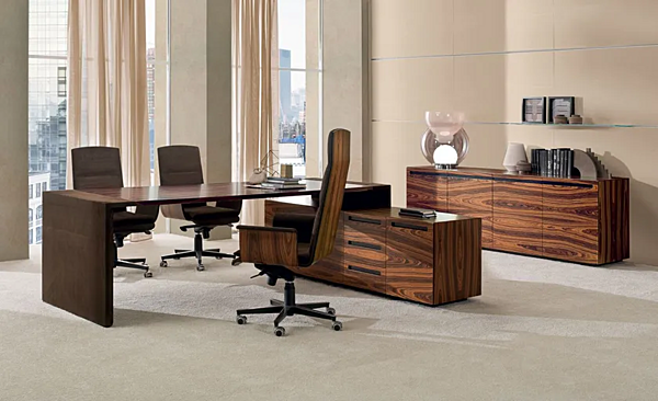 Bureau exécutif en bois en L I 4 Mariani Crossing usine i 4 Mariani de l'Italie. Foto №4