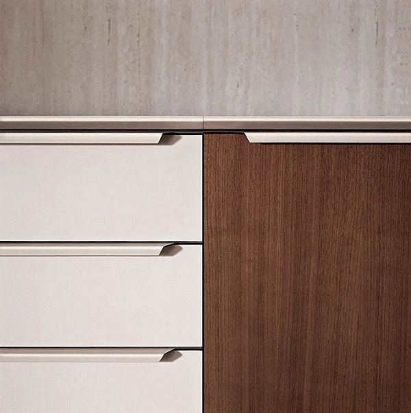 Bureau exécutif rectangulaire en bois avec dessus en cuir Paso Doble i 4 Mariani usine i 4 Mariani de l'Italie. Foto №5