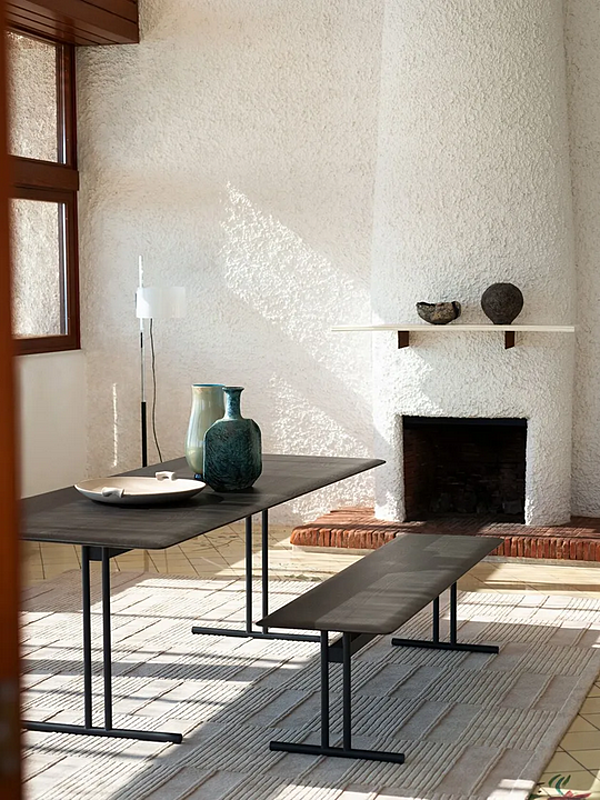 Banc en frêne et métal GRAPHIC 955 O Potocco 955/O usine POTOCCO de l'Italie. Foto №6