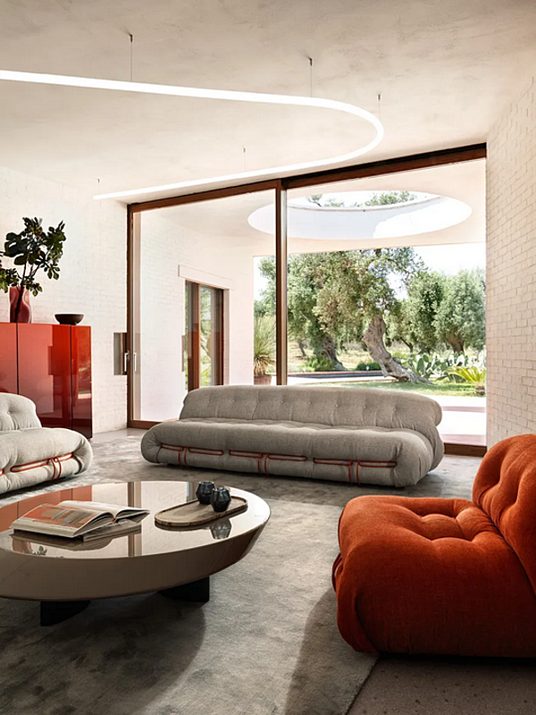 Canapé en tissu Soriana CASSINA 944 usine CASSINA de l'Italie. Foto №3