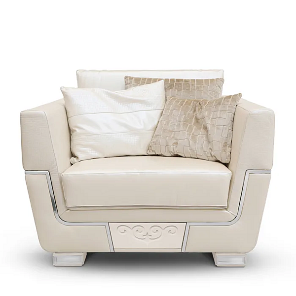 Fauteuil en tissu avec accoudoirs MARZORATI Montecarlo usine MARZORATI de l'Italie. Foto №2