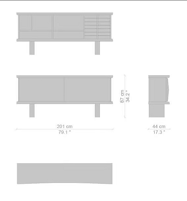 Buffet en MDF avec portes coulissantes Riflesso CASSINA usine CASSINA de l'Italie. Foto №5