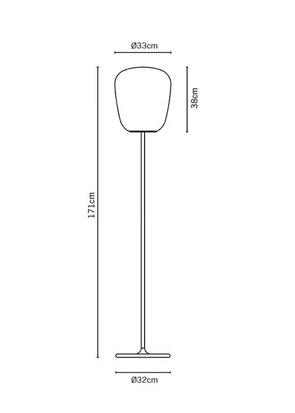 Lampadaire en verre halogène et fluorescent Fabbian Lumi Baka usine Fabbian de l'Italie. Foto №4