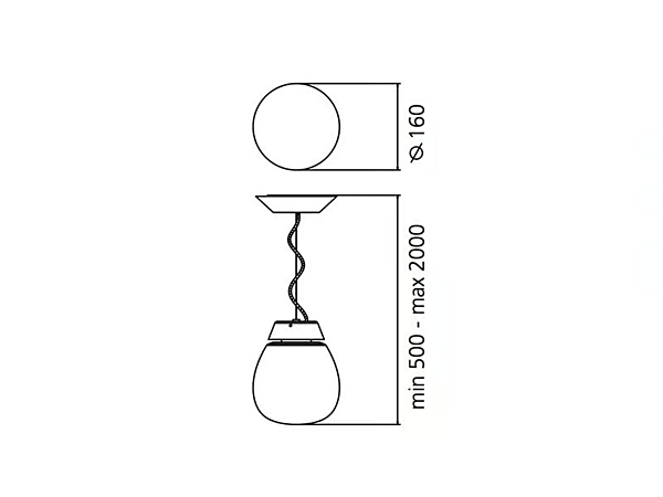 Lampe suspendue en verre soufflé LED Empatia Artemide usine Artemide de l'Italie. Foto №8