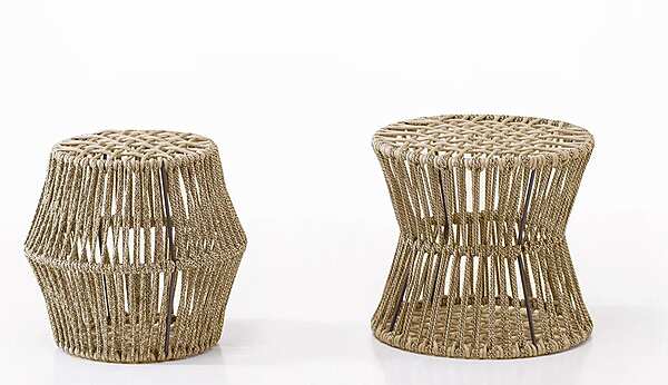 Pouf de jardin rond Ziggy en tissu Saba usine SABA de l'Italie. Foto №3