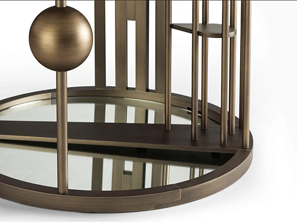 Table ronde en marbre avec structure en laiton GHIDINI1961 Merlino usine GHIDINI1961 de l'Italie. Foto №5