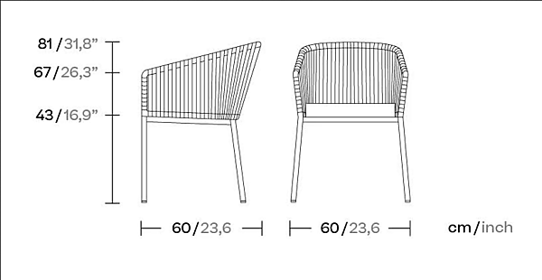 Chaise de jardin en tissu KETTAL Grand Bitta KS7003700 usine KETTAL de l'Italie. Foto №4