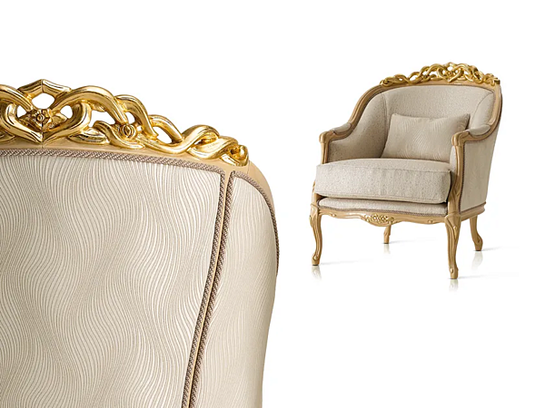 Fauteuil en velours avec accoudoirs A.R. Arredamenti Harmony 337 usine A.R.ARREDAMENTI SRL de l'Italie. Foto №2