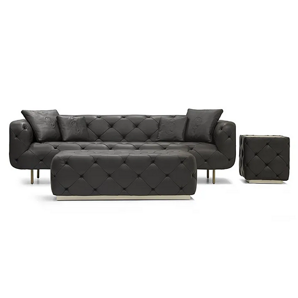 Pouf rectangulaire en cuir capitonné FORMITALIA Overseas usine FORMITALIA de l'Italie. Foto №5