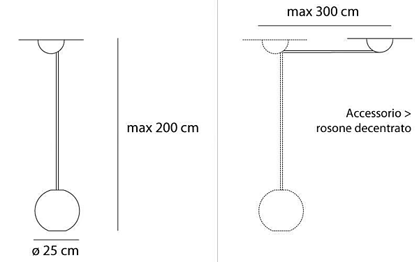 Suspension en méthacrylate halogène Aggregato Sfera Artemide A089410, A089412 usine Artemide de l'Italie. Foto №5