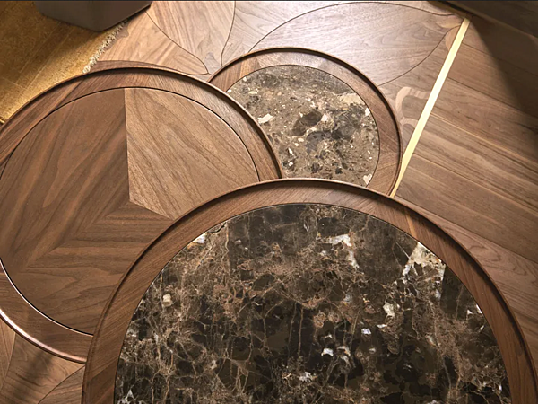 Table basse ronde en noyer Leonardo ARTE BROTTO L1040N L1040N usine Arte Brotto de l'Italie. Foto №1