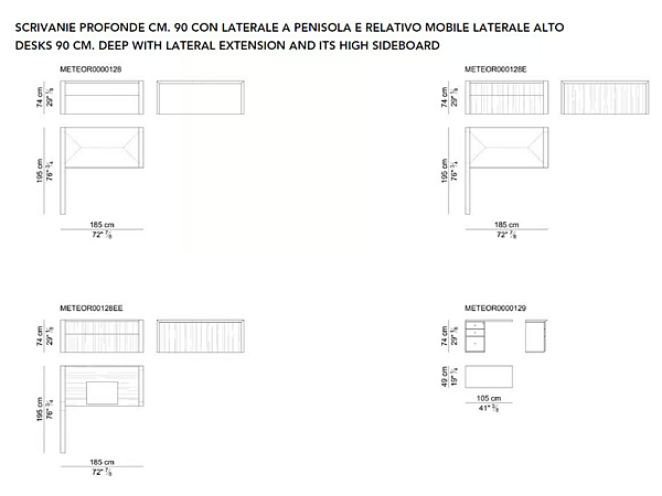 Bureau exécutif en cuir en forme de L Meteora I 4 Mariani usine i 4 Mariani de l'Italie. Foto №12