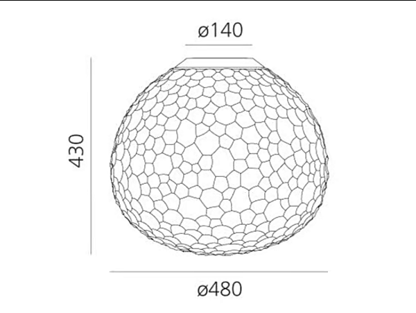 Applique en verre soufflé Artemide Meteorite 1704110A, 1701010A usine Artemide de l'Italie. Foto №7