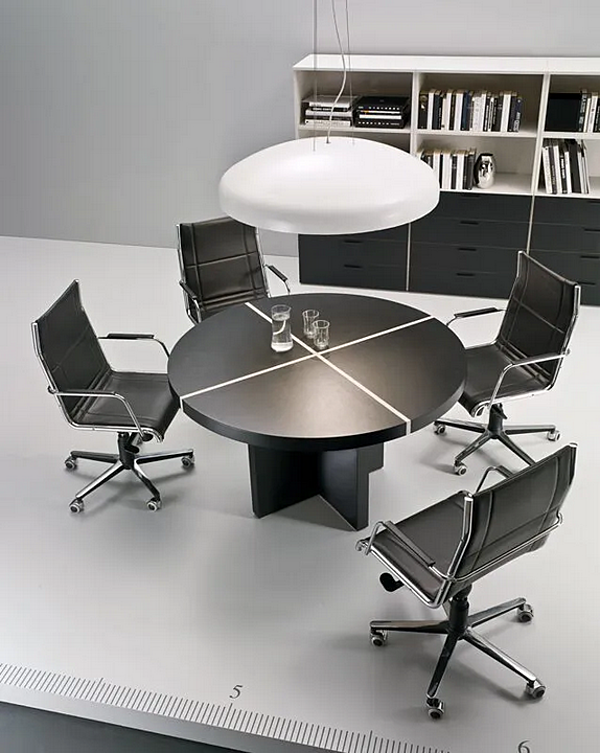 Table de réunion ronde en bois Blade i 4 Mariani usine i 4 Mariani de l'Italie. Foto №3