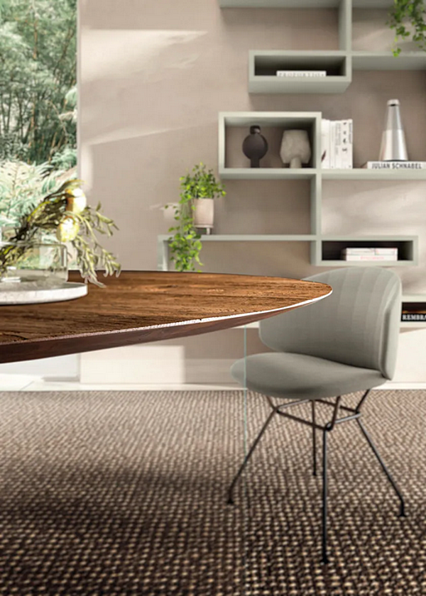 Table ronde en bois et verre AIR SLIM 2260W LAGO 2260W usine LAGO de l'Italie. Foto №2