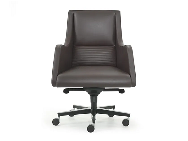 Chaise de direction pivotante en cuir avec roulettes IBIS I 4 Mariani usine i 4 Mariani de l'Italie. Foto №2