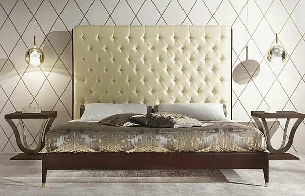 Lit double avec tête de lit rembourrée en tissu Ivette OPERA CONTEMPORARY ANGELO CAPPELLINI usine OPERA CONTEMPORARY de l'Italie. Foto №4