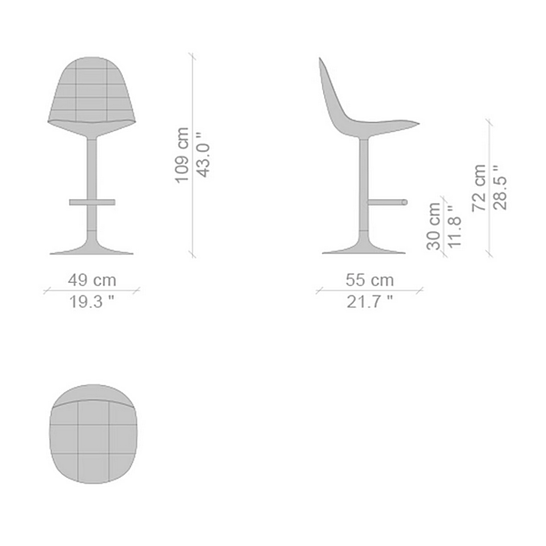 Tabouret de bar en tissu avec repose-pieds CASSINA Caprice usine CASSINA de l'Italie. Foto №6