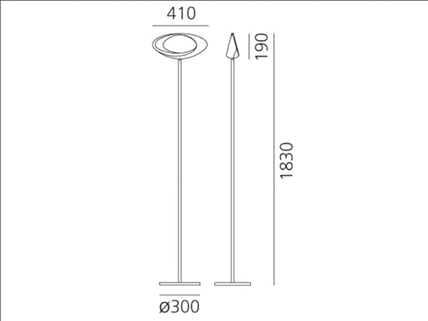 Lampe sur pied en aluminium moulé LED Cabildo Artemide 1180W10A, 1180010A usine Artemide de l'Italie. Foto №3