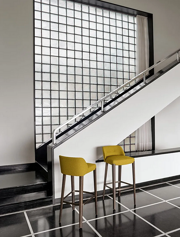 Tabouret en tissu avec dossier et repose-pieds Concha 905 S Potocco 905/S usine POTOCCO de l'Italie. Foto №4