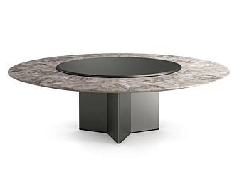 Table ronde en marbre avec plateau tournant Yol Sect Gallotti&Radice Table ronde en marbre avec plateau tournant Yol Sect Gallotti&Radice usine Gallotti & Radice de l'Italie