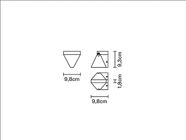 Applique murale en cristal LED Tripla Fabbian usine Fabbian de l'Italie. Foto №6