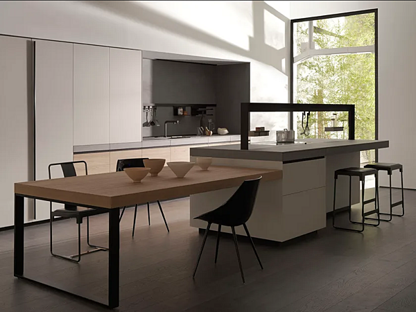 Cuisine en bois d'orme avec tiroir en céramique technique VALCUCINE Genius Loci Tactile usine VALCUCINE de l'Italie. Foto №1