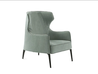 Fauteuil Bergère en tissu avec accoudoirs Frigerio Crosby