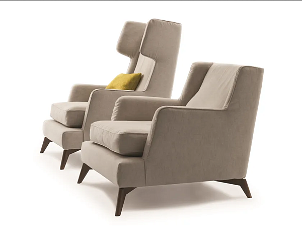 Fauteuil haut en tissu ou cuir VIBIEFFE 680 Class avec dossier rembourré usine VIBIEFFE de l'Italie. Foto №2