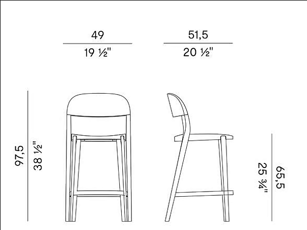 Tabouret en paille de Vienne et frêne avec dossier Potocco collection Minima 949 SC 949/SC usine POTOCCO de l'Italie. Foto №4