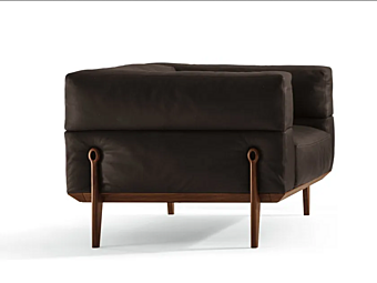 Fauteuil en cuir avec accoudoirs GIORGETTI AGO 66800