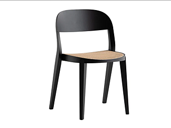 Chaise empilable en bois et paille de Vienne Minima 949 C Potocco 949/C