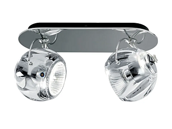 Applique et plafonnier en couleur Beluga en verre Fabbian usine Fabbian de l'Italie