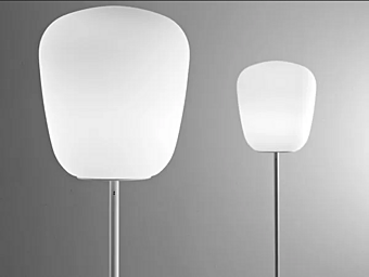 Lampadaire en verre halogène et fluorescent Fabbian Lumi Baka Lampadaire en verre halogène et fluorescent Fabbian Lumi Baka usine Fabbian de l'Italie
