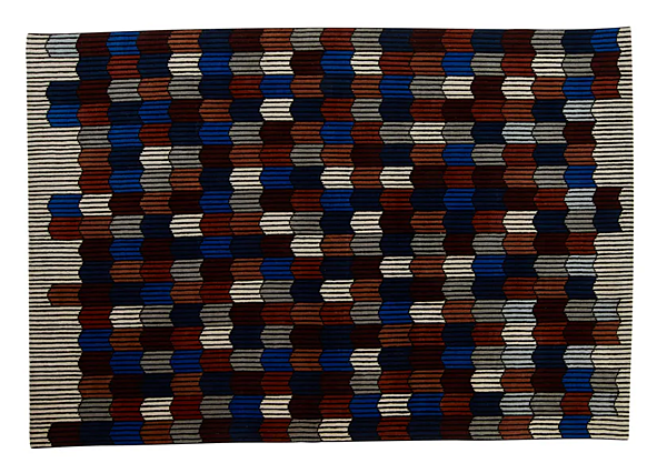 Tapis rectangulaire en laine fait main motifs géométriques LIGNE ROSET Mémoire d'une trame usine LIGNE ROSET de l'Italie. Foto №2