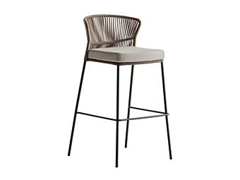 Tabouret de jardin en corde haute avec dossier Ola 923 A Potocco 923/A