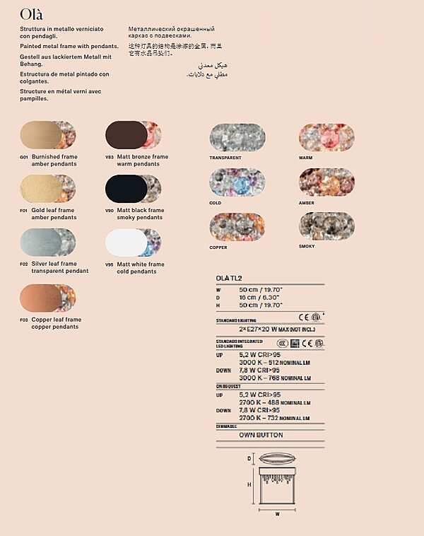 Lampe de table MASIERO (EMME PI LIGHT) olà tl2 usine MASIERO (EMME PI LIGHT) de l'Italie. Foto №3