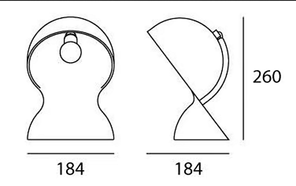 Lampe de table en polycarbonate Dalu Artemide 1466070A, 1466000A, 1466030A usine Artemide de l'Italie. Foto №9